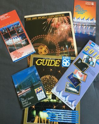 Expo 86 / Official Souvenir Guide / & 5 Brochures / Great Exposition /,