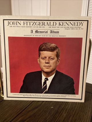 John Fitzgerald Kennedy ‎– A Memorial Album Jfk Premier 1963 Vinyl Lp (speech)