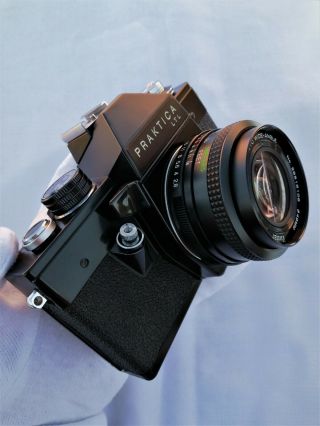 Vintage Praktica Ltl Black 35mm Slr Camera,  Vivitar 28mm F2.  8 Auto Wide Angle.