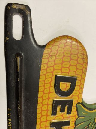 Vintage Dekalb Seed Corn Metal License Plate Topper J.  V.  Patten Co.  Sycamore,  IL 3