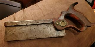Vtg Antique Cast Steel Wood Handle Henry Disston & Sons Blade 8 " Philadelphia
