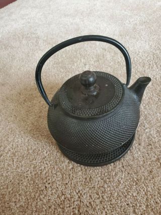 Tetsubin Teapot Tea Kattle Japanese Antique Iron Japan