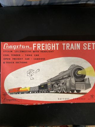 Vintage Cragstan 5 Piece Freight Train Set Battery Operated Pictures