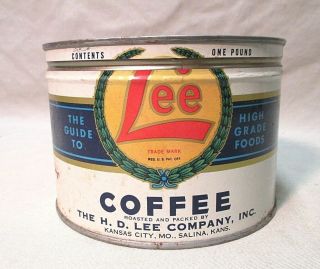 Vintage Lee Brand One Pound Coffee Tin Can Salina Kansas Hd Lee Mercantile