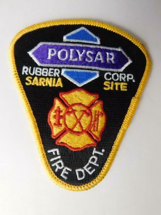 Polysar Rubber Factory Plant Fire Deptvintage Patch Badge Fire Police