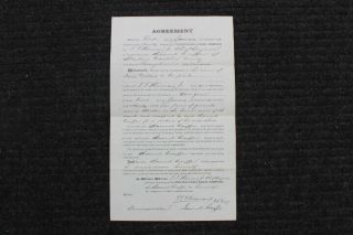 Vintage 1890 Pennsylvania Canal Co.  Lease,  Steelton,  Dauphin County,  Pa