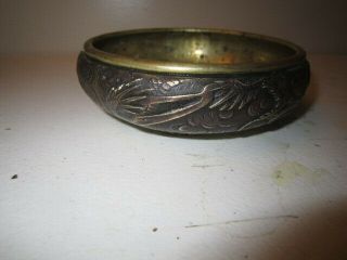 Antique Chinese Brass Bowl With Dragon Motif