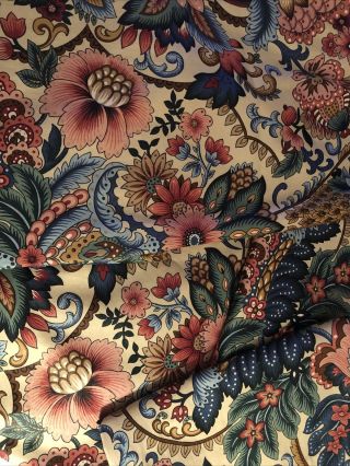 4 Vintage Floral Design Patterned Chintz Curtains Panels (4) 50”x85” Unlined