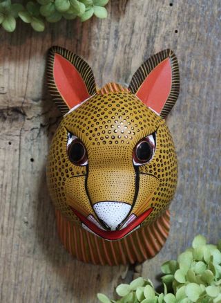 Tiny Rabbit Mask Alebrije Detailed By Ana Xuana Handmade Oaxaca Mexican Folk Art