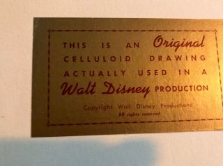 Vintage Disney Hand Painted Celluloid Drawing “Lady & the Tramp” 1956 5