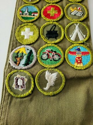 1960 ' s Boy Scout Merit Badge Sash - 26 Badges 3