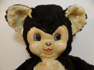 Vintage RUSHTON Rubber Face Chubby Tubby Doll Panda Bear 14 