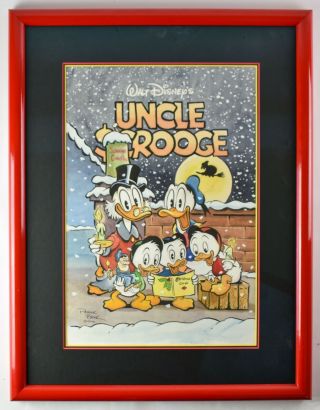 Framed Modern Disney Uncle Scrooge Comics Watercolor By Patrick Block - Jl24