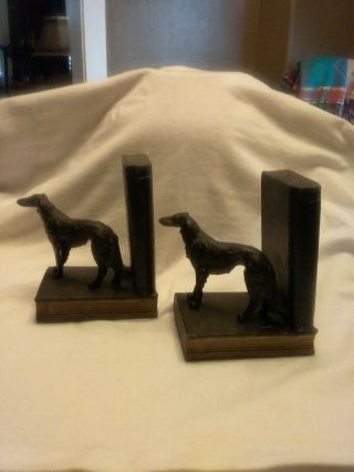 Antique Ronson Russian Wolfhound / Borzoi Bookends