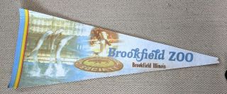 Vintage Brookfield Zoo Pennant Chicago Illinois Zoological Society By Impko 28 "