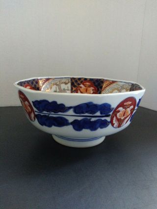Vintage/antique Japanese Imari Heavy Bowl Multicolored Floral 7.  5 " W X 3.  5 " Tall