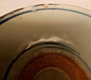 VERY EARLY 1800 ' s OR EARLIER BLUE AND GREY MING BOWL,  5.  4 