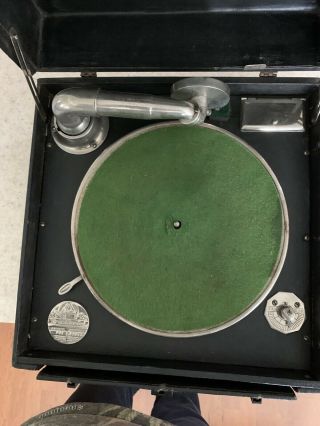 Vintage Record Player Portable,  Brunswick Model 101 (crank Table Work)
