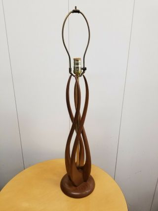 Vintage Eames Era Lamp Mid Century Modern Danish Wood Table Lamp