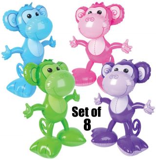(set Of 8) 24 " Big Foot Monkeys Inflatable Inflate Blow Up Toy Party Decoration