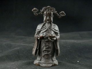 Antique Chinese Brass Hand Made Wealth God Statue E005