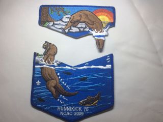 Hunnikick Lodge 76 2009 NOAC Flap Patch Set with Otters and Salmon 2