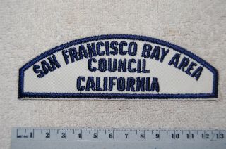 Boy Scout Wbs White & Blue San Francisco Bay Area Council California Strip Patch