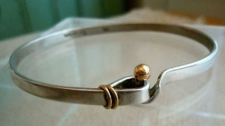 Vintage Tiffany & Co.  Sterling Silver & 18k Gold 750 Hook & Eye Bracelet