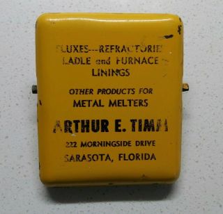 Vintage Metal Advertising Paper Clip Arthur E.  Timm Sarasota Fl