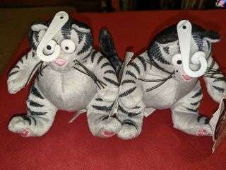B Kliban Gray Striped Cat Plush Stuffed Toys 5 " High