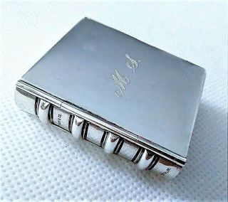 Tiffany Vintage Sterling Silver Classic Book Pill Box With " Ms " Initial On Front