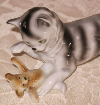 Vintage Tabby Cat Figurine Marked S A Foreign -