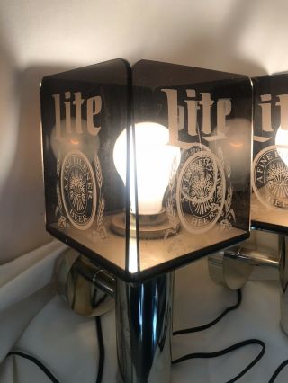 Vintage Miller Lite Beer Coach Lamps / Wall Sconces / Bar Lights - Set Of 2 3