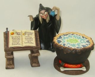 Disney Wdcc Snow White Figurine " Evil To The Core - Witch & Caldron " W/coa No Box