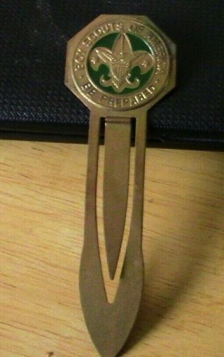 Vintage Bsa :be Prepared,  Boy Scouts Of America Book Mark (gold And Green)