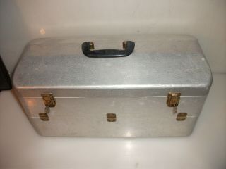 Vintage Aluminum Tackle Box Loaded With Lures And Tackle