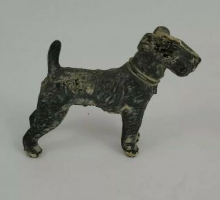 Antique Irish Terrier Figurine England Lead Miniature Vintage Dog Figure Metal