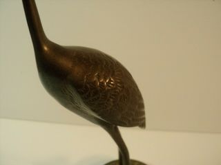 Vintage Brass Egret or Heron Bird.  Made in Korea.  12 inches tall 3