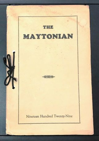 Antique,  Vintage 1929 Maytown Yearbook - Maytonian