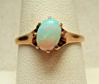Antique 10k Gold Ring With Opal