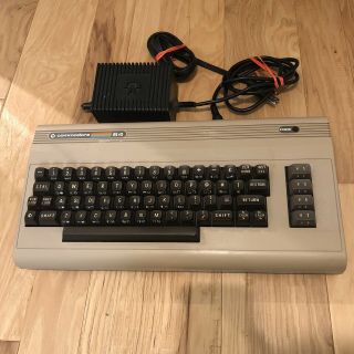 Vintage Commodore 64 Computer With Power Supply