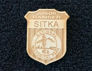Wooden Sitka Nhp - Alaska National Park Service Junior Ranger Badge Pin Nps