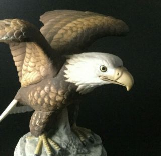 Bald Eagle Standing Spread Wings Sm.  By Andrea Ceramic Figurine 1987