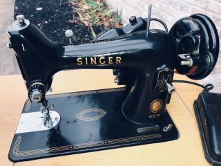 Vintage 1956 Singer Electric Sewing Machine,  model 99,  blonde cabinet 3