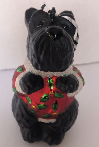 “henry “the Scottie Dog Glass Christmas Tree Ornament By Me Mary Engelbreit