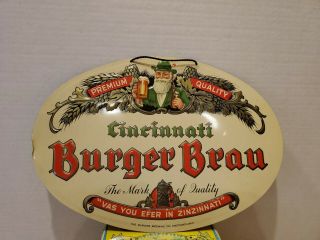 Vintage Burger Brau Beer - Burger Brewing Co Metal Sign Cincinnati Oh Ohio 13.  5 "