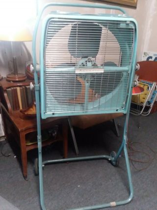 Vintage Metal Box Fan Kenmore 20in With Stand