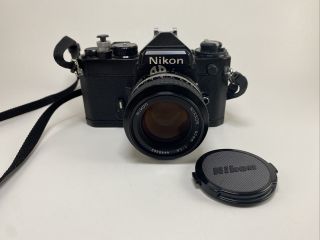 VTG Nikon FE 35mm Film SLR Camera W/ 50mm F1.  4 Nikkor Lens Battery Issue 2
