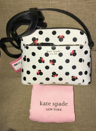 2020 Disney Parks Kate Spade Minnie Mouse Icon Crossbody Purse,  Dust Bag 1