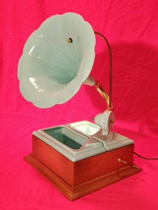 Vintage Mid Century Modern Phonograph Record Player Tv Lamp / Planter,  Ever - Art